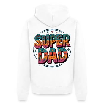 Super Dad - Super Papa - Unisex Premium Bio Zip Hoodie - Weiß - Hinten - Thijin (182cm)