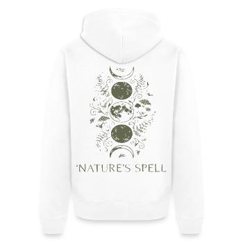 Naturzauber Kreislauf Muster - Unisex Premium Bio Zip Hoodie - Weiß - Hinten - Thijin (182cm)