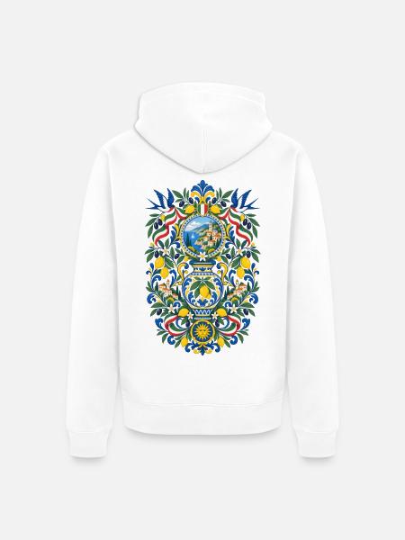 Italien | Zitronen, Oliven & Küste - Unisex Premium Bio Zip Hoodie - Weiß