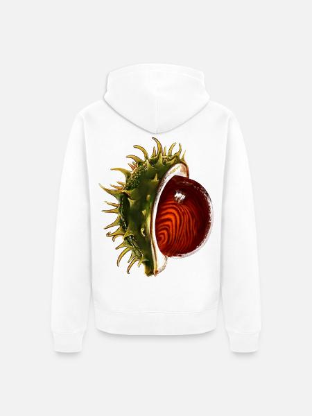 Kastanie - Unisex Premium Bio Zip Hoodie - Weiß