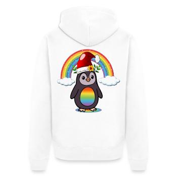Weihnachts-Weihnachts-Pinguin - Unisex Premium Bio Zip Hoodie - Weiß - Hinten - Thijin (182cm)