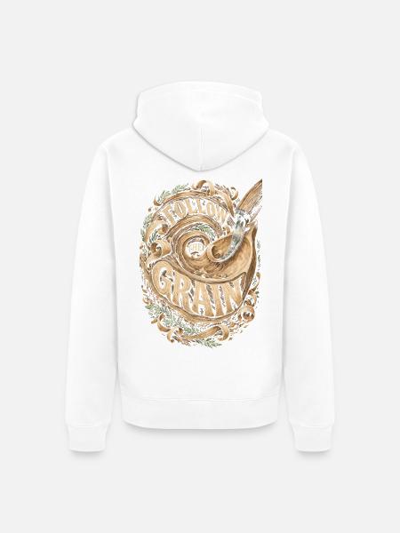 Holzschnitzerei Schnitzen Follow The Grain - Unisex Premium Bio Zip Hoodie - Weiß