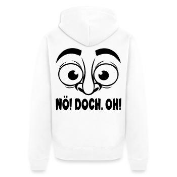 NÖ Lustige Sprüche - Unisex Premium Bio Zip Hoodie - Weiß - Hinten - Thijin (182cm)