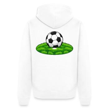 Fußball-Strafpunkt - Unisex Premium Bio Zip Hoodie - Weiß - Hinten - Thijin (182cm)