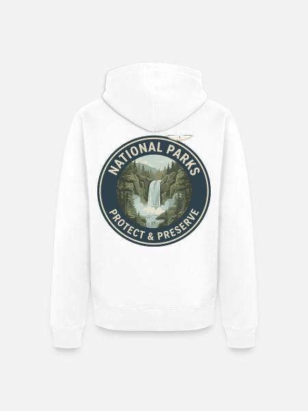 Nationalparks Schutz Logo - Unisex Premium Bio Zip Hoodie - Weiß