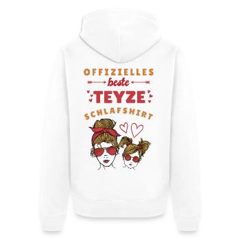 Beste Teyze Schlafshirt Beste Tante Geschenk - Unisex Premium Bio Zip Hoodie - Weiß - Hinten - Thijin (182cm)