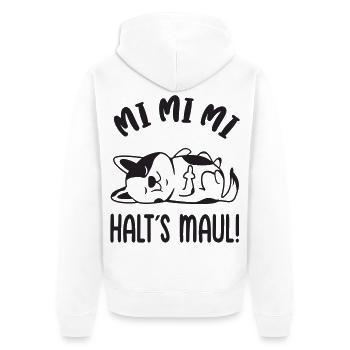Mi Mi Mi Halt's Maul frecher böser Hund - Unisex Premium Bio Zip Hoodie - Weiß - Hinten - Thijin (182cm)