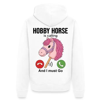 Hobby Horse Is Calling And I Must Go - Unisex Premium Bio Zip Hoodie - Weiß - Hinten - Thijin (182cm)