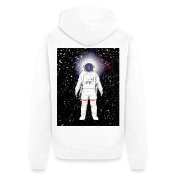 Astronaut im Farbspektrum - Unisex Premium Bio Zip Hoodie - Weiß - Hinten - Thijin (182cm)