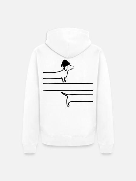 Weihnachten Dackel Schlangenlinie - Unisex Premium Bio Zip Hoodie - Weiß