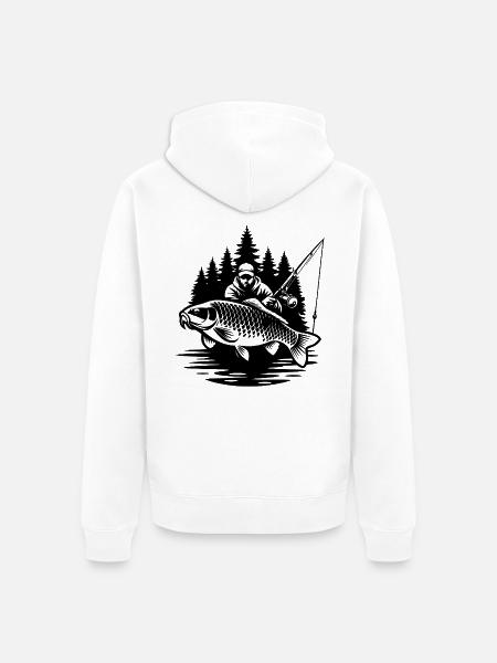 Waldfischer und Karpfen - Unisex Premium Bio Zip Hoodie - Weiß