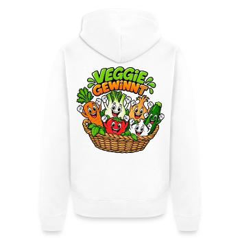 Veggie Gewinn Gemüsekorb Cartoon - Unisex Premium Bio Zip Hoodie - Weiß - Hinten - Thijin (182cm)