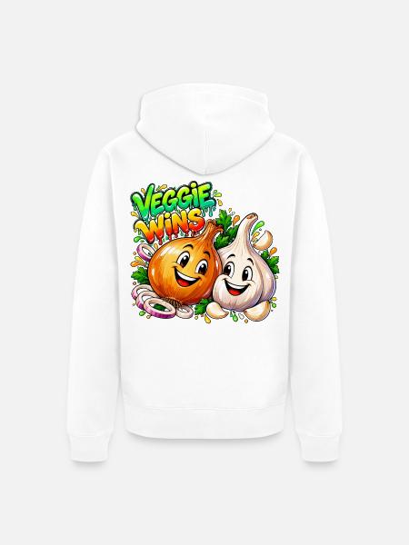 Gemüse gewinnt - Unisex Premium Bio Zip Hoodie - Weiß