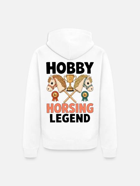 Hobby Horsing Legend - Unisex Premium Bio Zip Hoodie - Weiß