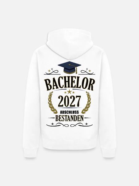 Bachelor 2027 - Unisex Premium Bio Zip Hoodie - Weiß