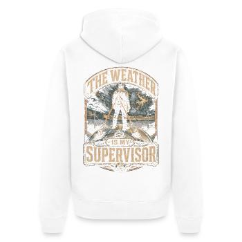 Windkraftanlagen Techniker Windkrafttechniker - Unisex Premium Bio Zip Hoodie - Weiß - Hinten - Thijin (182cm)