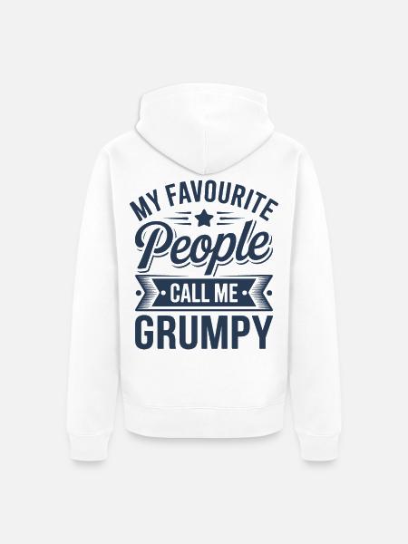 Mein Lieblingsvolk nennt mich Grumpy - Unisex Premium Bio Zip Hoodie - Weiß