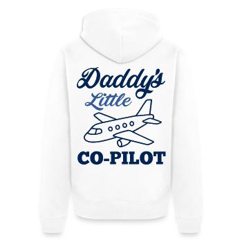 Papas kleiner Co-Pilot – Flugzeug - Unisex Premium Bio Zip Hoodie - Weiß - Hinten - Thijin (182cm)