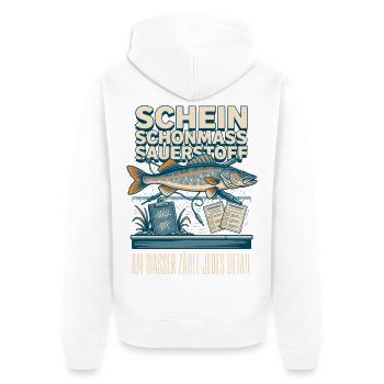 Am Wasser zählt jedes Detail Forelle - Unisex Premium Bio Zip Hoodie - Weiß - Hinten - Thijin (182cm)