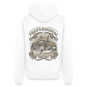Tank Driver Professional Fuel Mover Tanker Driver - Unisex Premium Bio Zip Hoodie - Weiß - Hinten - Thijin (182cm)