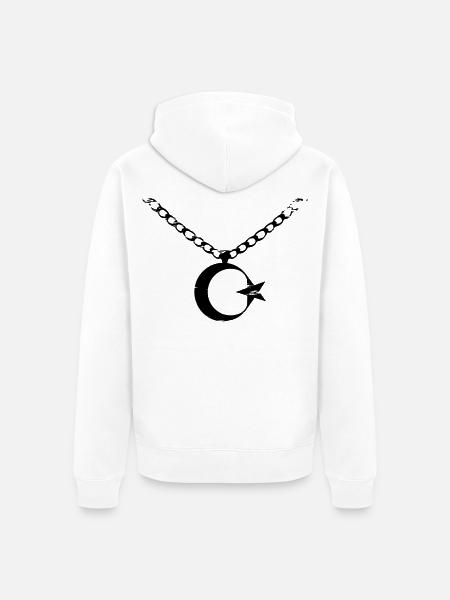 Türkei Flagge Kette used - Unisex Premium Bio Zip Hoodie - Weiß
