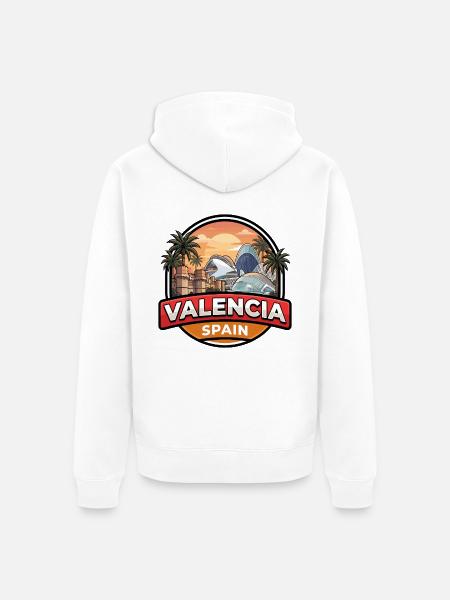 Valencia Spanien Reiseabzeichen Kunst & Wissenschaften Geschenk - Unisex Premium Bio Zip Hoodie - Weiß