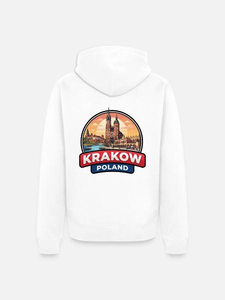 Krakau Polen Reiseabzeichen Wawel-Schlossgeschenk - Unisex Premium Bio Zip Hoodie - Weiß