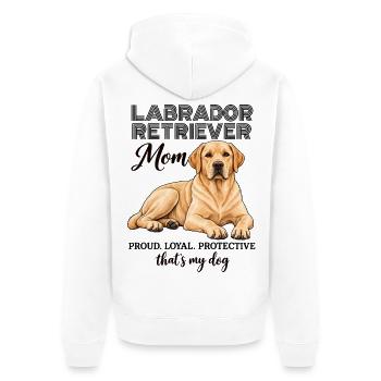 Labrador Retriever Mom Proud Loyal Dog - Unisex Premium Bio Zip Hoodie - Weiß - Hinten - Thijin (182cm)