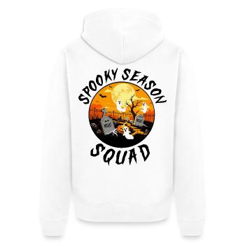 Spooky Season Squad von Helfspawn - Unisex Premium Bio Zip Hoodie - Weiß - Hinten - Thijin (182cm)