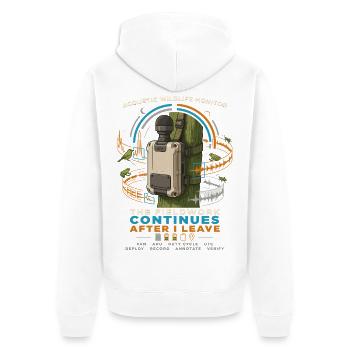 Feldarbeit Fortsetzung Nach Abreise - Unisex Premium Bio Zip Hoodie - Weiß - Hinten - Thijin (182cm)
