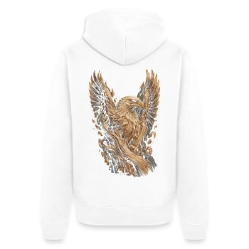 Holzschnitzerei Schnitzen Holzschnitzen - Unisex Premium Bio Zip Hoodie - Weiß - Hinten - Thijin (182cm)