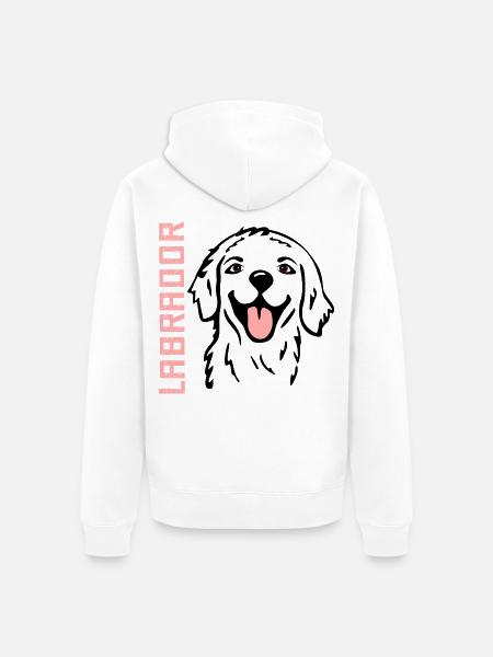 Glückliche Hunde Labrador - Unisex Premium Bio Zip Hoodie - Weiß