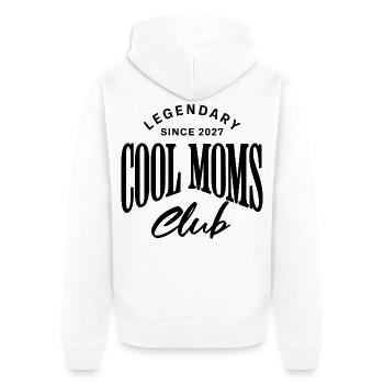 Cool Moms Club Legendary Since 2027 - Unisex Premium Bio Zip Hoodie - Weiß - Hinten - Thijin (182cm)