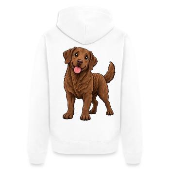 Chesapeake Bay Retriever Kawaii Style – Süßer Hund - Unisex Premium Bio Zip Hoodie - Weiß - Hinten - Thijin (182cm)