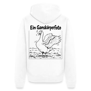 Lustiges Ganskörperfoto - Unisex Premium Bio Zip Hoodie - Weiß - Hinten - Thijin (182cm)