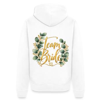 JGA Team Bride Braut Junggesellinnenabschied  - Unisex Premium Bio Zip Hoodie - Weiß - Hinten - Thijin (182cm)