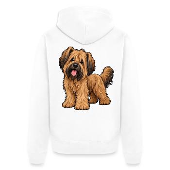 Briard Kawaii Style – Süßer Hütehund - Unisex Premium Bio Zip Hoodie - Weiß - Hinten - Thijin (182cm)