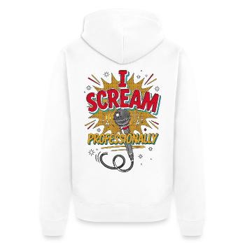 Vocalist I Scream Professionally Lead Singer - Unisex Premium Bio Zip Hoodie - Weiß - Hinten - Thijin (182cm)
