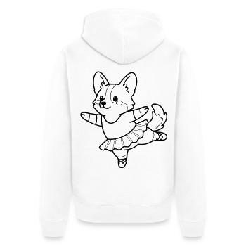 Süßes Corgi-Ballerina-Tanzen Süßes Hundeliebhaber-Geschenk - Unisex Premium Bio Zip Hoodie - Weiß - Hinten - Thijin (182cm)