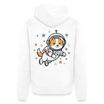 Süßes Corgi-Astronauten-Weltraumhund Süßes Ästhetisches Geschenk - Unisex Premium Bio Zip Hoodie - Weiß - Hinten - Thijin (182cm)