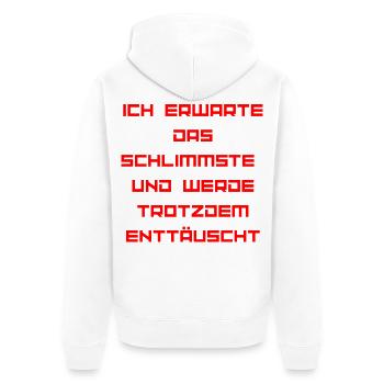 ICH_BIN_OPTIMIST-_Part 2 - Unisex Premium Bio Zip Hoodie - Weiß - Hinten - Thijin (182cm)