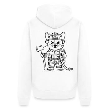 Süßes Corgi-Feuerwehr-Geschenk für Hundeliebhaber - Unisex Premium Bio Zip Hoodie - Weiß - Hinten - Thijin (182cm)