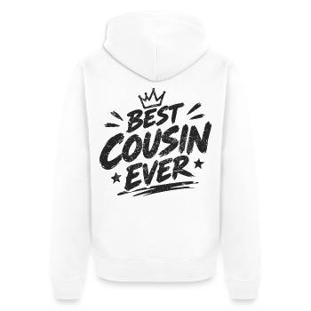 Best Cousin Ever - Unisex Premium Bio Zip Hoodie - Weiß - Hinten - Thijin (182cm)