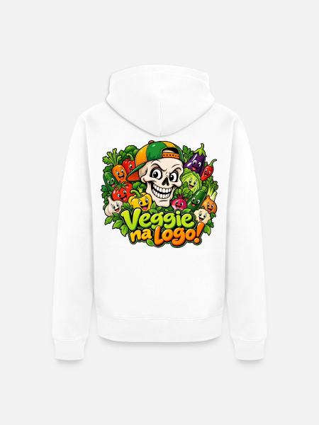 Veggie Skull - Unisex Premium Bio Zip Hoodie - Weiß