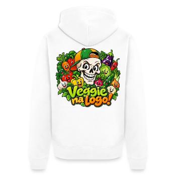 Veggie Skull - Unisex Premium Bio Zip Hoodie - Weiß - Hinten - Thijin (182cm)