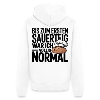 Mein Sauerteig - Unisex Premium Bio Zip Hoodie - Weiß - Hinten - Thijin (182cm)