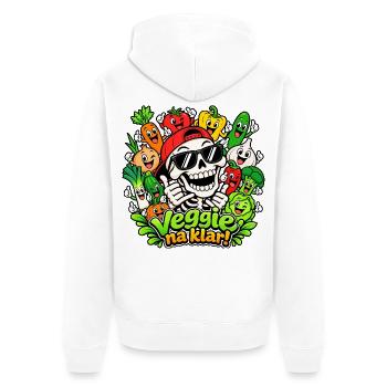 Veggie Skull - Unisex Premium Bio Zip Hoodie - Weiß - Hinten - Thijin (182cm)