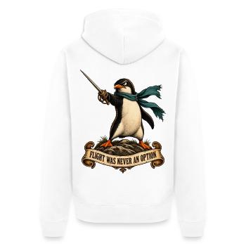 Flight Was Never an Option - Unisex Premium Bio Zip Hoodie - Weiß - Hinten - Thijin (182cm)