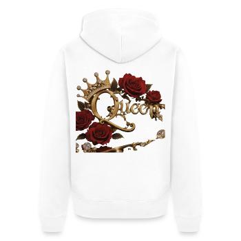 Queen Crown Roses Gold - Unisex Premium Bio Zip Hoodie - Weiß - Hinten - Thijin (182cm)