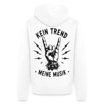 Kein Trend Meine Musik - Unisex Premium Bio Zip Hoodie - Weiß - Hinten - Thijin (182cm)